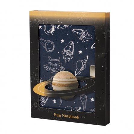 Подарочный блокнот в футляре 16 см * 22 см, 7БЦ, Alingar, иск. кожа, поролон, замочек,80 л, клетка, "Сатурн" фото 1