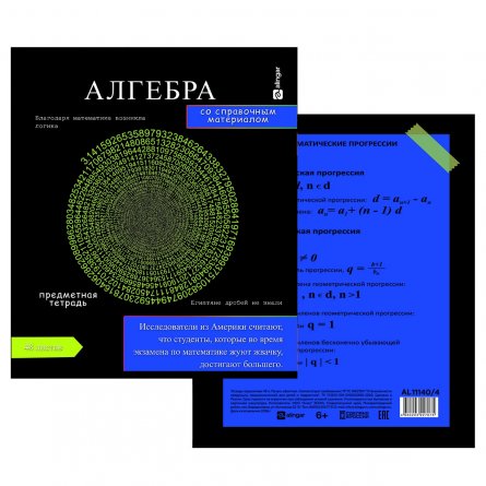 Комплект предметных тетрадей А5 48л., 10 предметов, Alingar "Journal", со справ. материалом, скрепка, мелованный картон, офсет 60г/м2, 100% белизна фото 3
