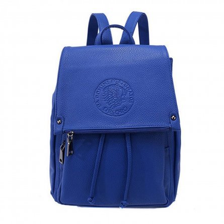 Рюкзак женский, 1 отделение, 27х29х15 см, GRIZZLY, экокожа, два кармана, синий фото 1