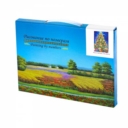Картина по номерам Alingar,  холст на подрамнике, 20х30 см, 12 цветов, с акриловыми красками, "Елочка с мишками " фото 2