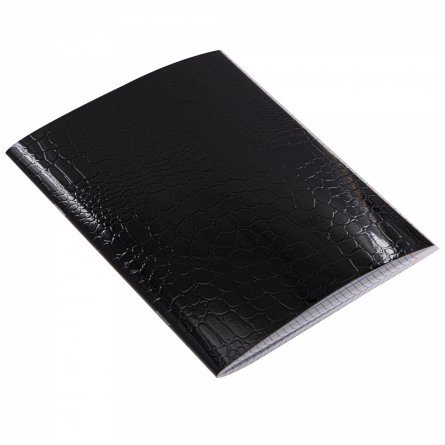 Тетрадь 48л., А5, клетка, Alingar "Black Croco  metallic", скрепка, дизайнерский картон, тиснение, блок офсет, 100% белизна фото 2