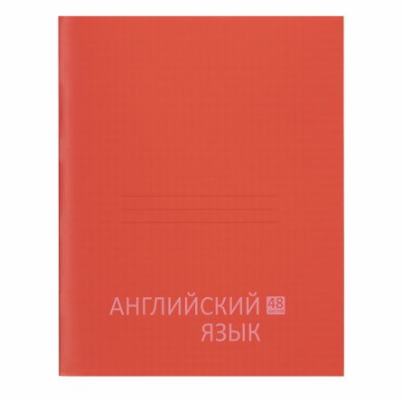 Тетрадь предметная "Английский язык" А5 48л., клетка, со справ матер, скрепка, красная пластиковая обложка, блок офсет, Alingar "Стильная классика" фото 1