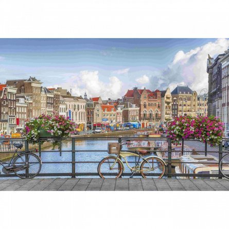 Картина по номерам Рыжий кот, 40х50 см, с акриловыми красками, холст, "Велосипеды на мосту" фото 1