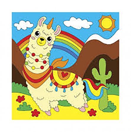 Картина по номерам Рыжий кот, 15х15 см, с акриловыми красками, холст, "Перуанская лама" фото 1