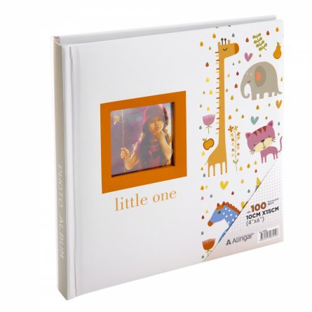 Фотоальбом, Alingar, 21,5х22.5х3 см, "Little One", 25 листов, белый,для 100 фото формата 10х15 см,тверд. обложка с принт.,поля для текста,выруб.д/фото фото 2