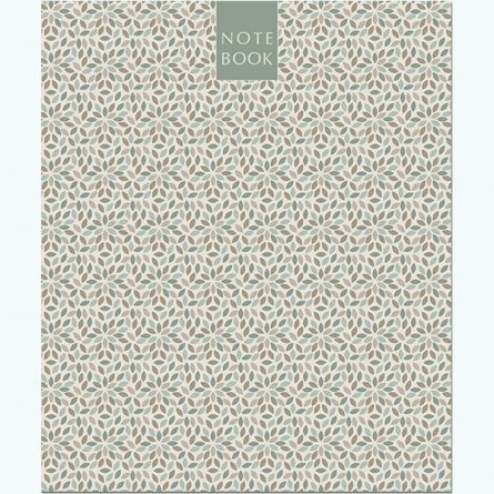 Тетрадь 48л., А5, клетка, Полином  "Green& Brown Pattern", скрепка, мелованный картон фото 1