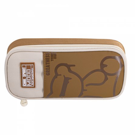 Пенал - косметичка Alingar, ткань, молния, 1 откидная планка, боковой карман, 210 х 85 х 40 мм, "CREATNESS", микс (корич, тем-серый, бирюзовый) фото 4