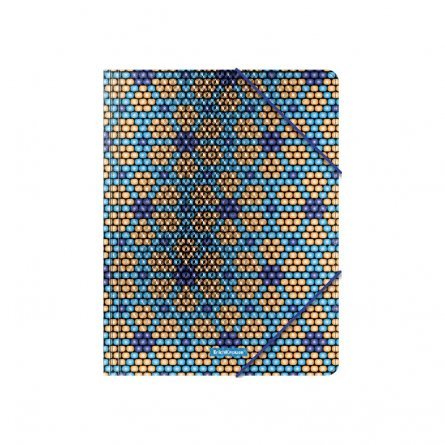 Папка на резинках Erich Krause, А4, 246х320 мм, 550 мкм, пластик, "Blue&Orange Beads" фото 2