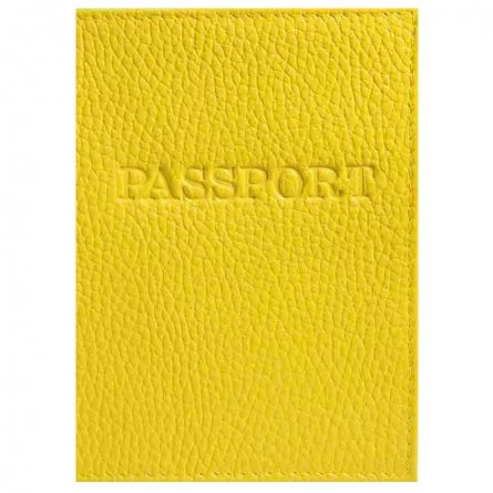 Обложка для паспорта, натур. кожа Флотер, желтый, тиснение конгрев, "PASSPORT" фото 1