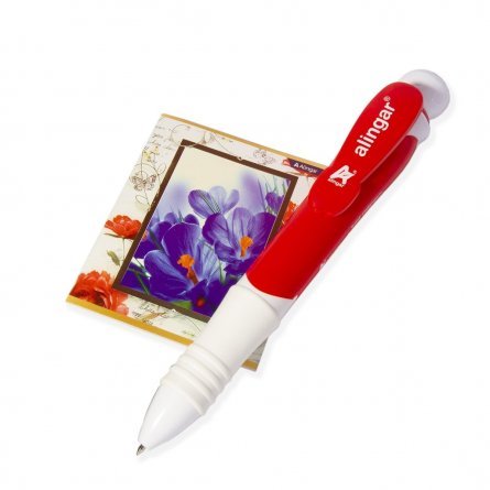 Ручка сувенирная шариковая, автоматическая Alingar "Реклама Alingar", 1,0 мм, синяя, (длина ручки 42 см), цветной пластиковый корпус, пакет с европод. фото 1