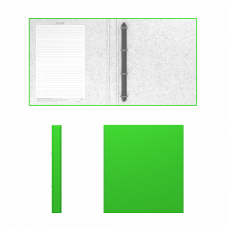 Папка-регистратор на 4 кольцах ErichKrause "Neon", А4, 285х315х35 мм, 1750 мкм, зеленый фото 2