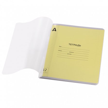 Тетрадь 12л., линия,  обложка пластик, Alingar, скрепка, блок офсет, 100% белизна,  "Микс пастель", 5 дизайнов в пленке т/у фото 9