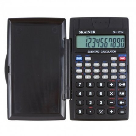 Калькулятор SKAINER 10 разрядов, 72*120*12 мм, 56 фукций, черный, "SH-101N" фото 1