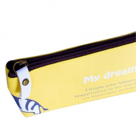 Пенал-косметичка Alingar, ПВХ - силикон, молния, 200х90 мм, "My dream", желтый фото 3