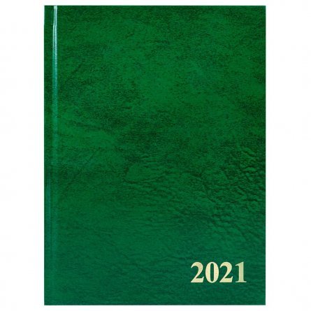 Ежедневник датированный, А5, Проф-Пресс, 7БЦ, бумвинил, ляссе, линия, 168 л, "Зеленый" 2021г фото 1