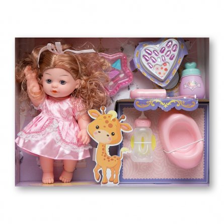 Кукла детская в одежде " Кэт", со звуковыми эффектами, (косметика + бутылочки), 35 см, работает от батареек фото 2