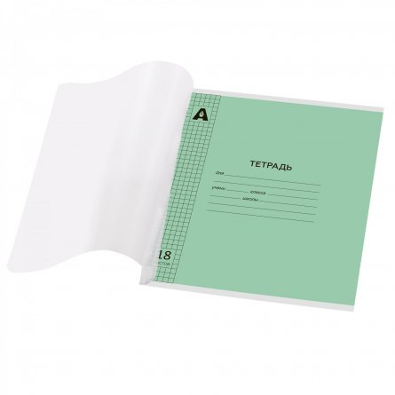 Тетрадь 18л., клетка, обложка пластик, Alingar, скрепка, блок офсет, 100% белизна,  "Микс пастель", 5 дизайнов в пленке т/у фото 2