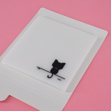 Прозрачные стикеры для заметок с клеевым краем, Alingar, 75 х 75 мм, 50 л., покрытие starlight touch, "Black KITTEN", белый, водонепрониц., европодвес фото 3