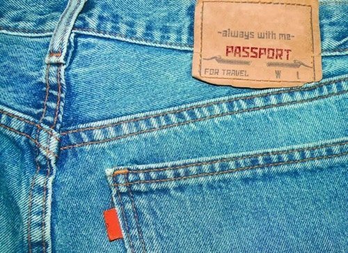 Обложка на паспорт "Джинсы" (ПВХ, slim) фото 1