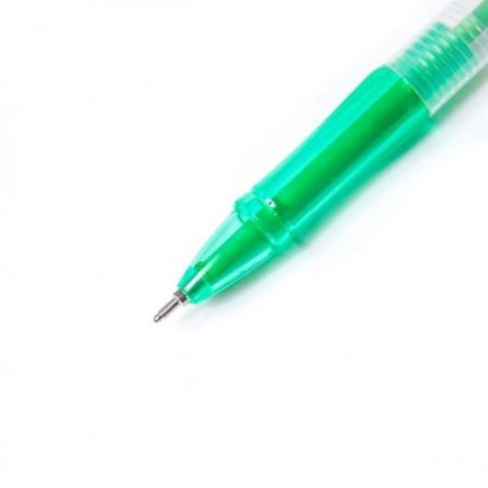 Ручка шариковая на масляной основе Alingar "Classy", 1 мм, зеленая, игольчатый наконечник, круглый, прозрачный, тонированный корпус, картон. упак. фото 2