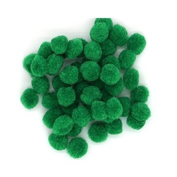 Материал декоративный "Пушистые помпоны" Апплика, 15 мм, 50 шт, пакет с европодвесом, зеленый фото 2