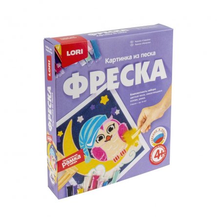 Фреска-картина из песка Lori, 230х200х40 мм, картонная упаковка, "Совушка" фото 1