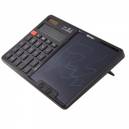 Калькулятор с графическим планшетом Alingar 12 разрядов, 245*158*15 мм, черный, выдвижная подставка, 2 стилуса, батарея АААх2 не в комплекте фото 2