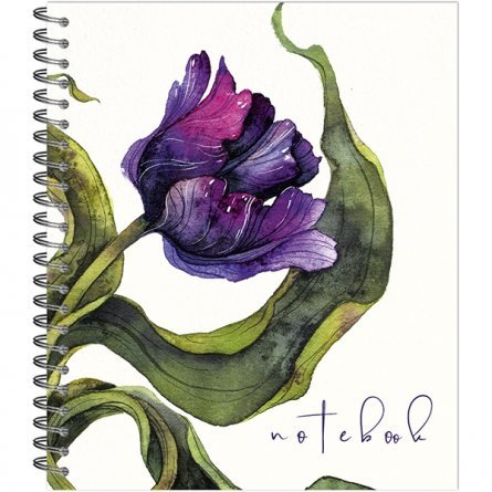 Тетрадь 96л., А5, клетка, Полином "Beautiful Tulips", гребень, мелованный картон, 4 дизайна фото 3