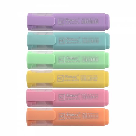 Набор текстовыделителей, 6 цветов, пастель, Alingar, "HIGHlighter", прямоугольный корпус, скошенный, пластиковый пенал, европодвес фото 2