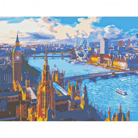 Картина по номерам Рыжий кот, 40х50 см, с акриловами красками, 24 цвета, холст, "Панорама Лондона" фото 1