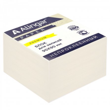 Блок бумажный для записей Alingar "Премиум", 9*9*4,5 см, белый, непроклееный фото 1