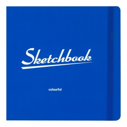 Скетчбук 200х200 мм., 72л., "Colorful Blue", 120 г/м2 +78 г/м2 Миленд, 7БЦ, soft touch, блок цветной+крафт фото 1