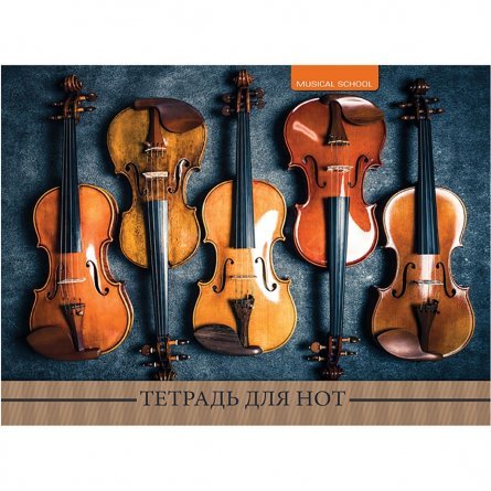 Тетрадь для нот А4, 16 л., Проф-Пресс "Скрипки-1" альбомная, скрепка, мелованный картон фото 1