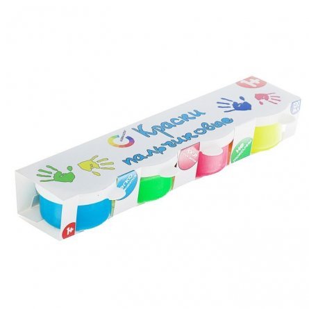 Краски пальчиковые флуоресцентные Экспоприбор, 4 цвета, 30 мл., картонная упаковка, "Азбука цвета. Набор №2" фото 1