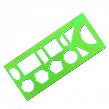 Трафарет геометрические фигуры, СТАММ, 20 см, пластик, зеленый фото 1