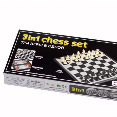 Набор 3 в 1, " Шахматы, шашки, нарды", пластиковый, 24*12*4 см фото 5