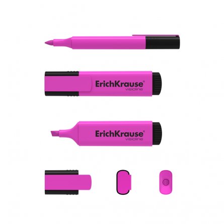 Текстовыделитель, розовый, Erich Krause, "Visioline V-21 Neon", прямоугольный корпус, скошенный, 0,6-5 мм фото 2