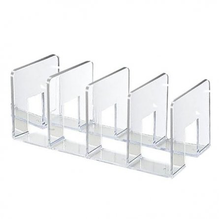 Подставка-органайзер для книг, Alingar, 34*14*13 см.,4 секции, прозрачная,пластиковая, неразборная, картонная упаковка. фото 2