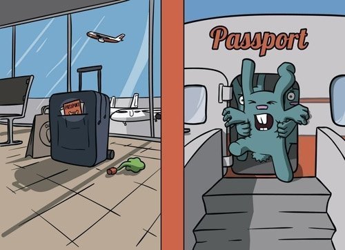 Обложка на паспорт "Крол в отпуске" (ПВХ, slim) фото 1