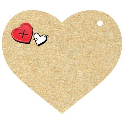 Мини-подвеска (мини-открытка) "Love!", 64х73 мм фото 2