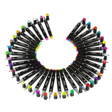 Набор двухсторонних скетчмаркеров Alingar, 36 цвета, базовые цвета, пулевидный/клиновидный 1-6 мм, спиртовая основа, ПВХ упаковка фото 5