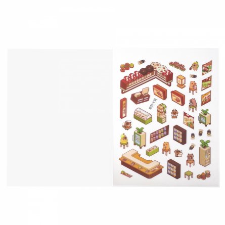 Наклейки для творчества - антистресс набор, 135*195 мм, "MIX CAPYBARA", MINI, 5D стикеры, 4 комнаты, 4 листа с наклейками, 24 шт/уп, шоу-бокс фото 20