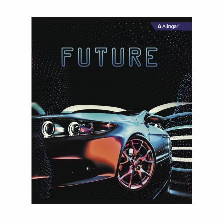 Тетрадь 36л., А5, клетка, Alingar "Future Car", скрепка, мелованный картон (стандарт) , блок офсет, 4 дизайна в пленке т/у фото 2