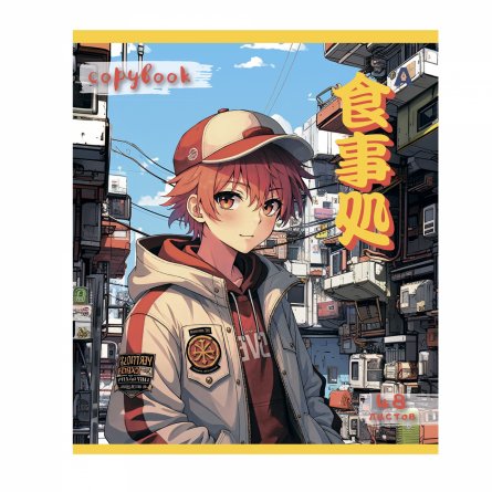 Тетрадь 48л, А5, клетка, Alingar, "Anime for Teens", скрепка,мелованный картон (стандарт), выб УФ лак,  блок офсет, 5 дизайнов в пленке т/у фото 2