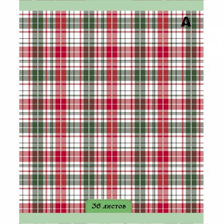 Тетрадь 36 л., А5, клетка, Alingar "Шотландская клетка. NEW", скрепка, офсет, мелованная бумага, 5 дизайнов в пленке т/у фото 6