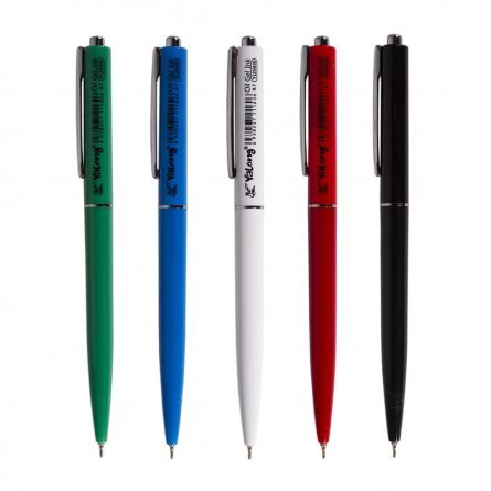 Ручка шариковая на масляной основе Yalong "Color" 0,7 мм, синяя, игольчатый наконечник, автоматическая, цветной пластиковый корпус, картонная упаковка фото 2