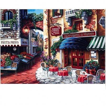 Картина по номерам Alingar, 20х30 см, 24 цвета, с акриловыми красками, холст, "Уютное кафе" фото 1