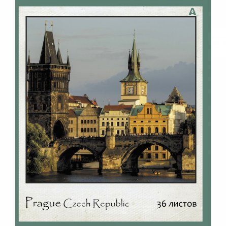 Тетрадь 36 л., А5, клетка, Alingar "Городские виды", скрепка, офсет,  мелованная бумага, 5 дизайнов в пленке т/у фото 7