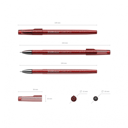Ручка гелевая Erich Krause,"Gelica", 0,5 мм, красная, игольчатый мелаллизированный наконеч., круглый, тонированный, блестящий, пластиковый корпус фото 2