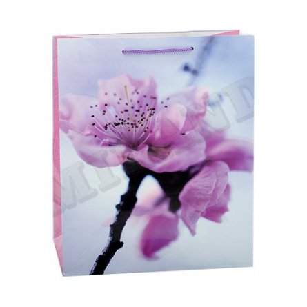Пакет подарочный Миленд, 26,4*32,7*13,6 см (L), глянцевая ламинация "Завораживающие цветы" фото 1